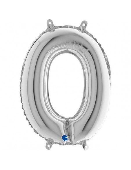 Globo 14" mylar Letra "O" Plata GRABO