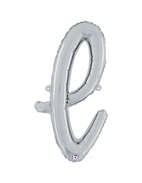 Globo 24" mylar Letra L Cursiva Plata "Script Silver" GRABO