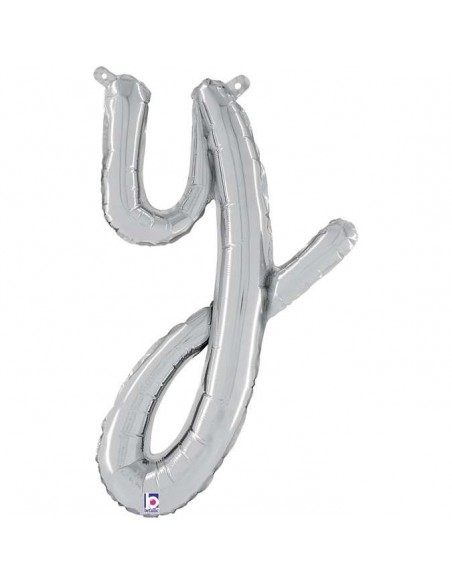 Globo 24" mylar Letra Y Cursiva Plata "Script Silver" GRABO