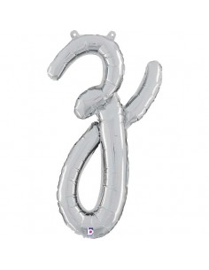 Globo 24" mylar Letra Z Cursiva Plata "Script Silver" GRABO