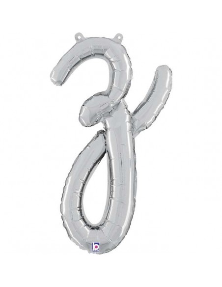 Globo 24" mylar Letra Z Cursiva Plata "Script Silver" GRABO