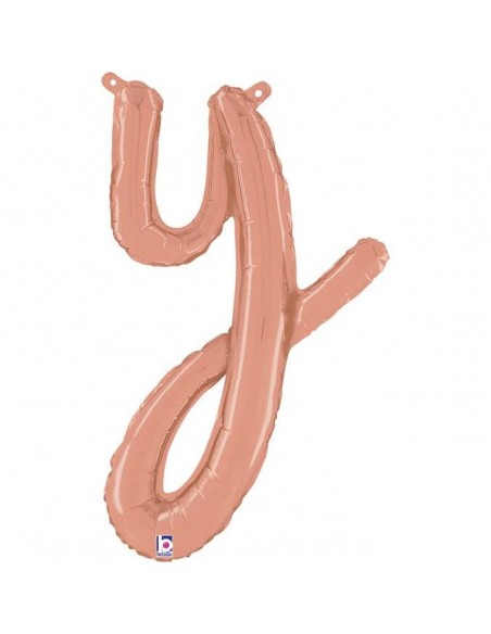 Globo 24" Letra Y Cursiva Rose Gold "Script Rose Gold" GRABO