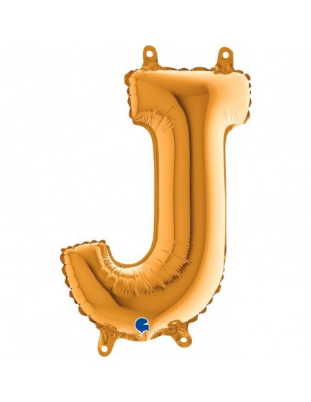 Globo 14" mylar Letra "J" Gold GRABO