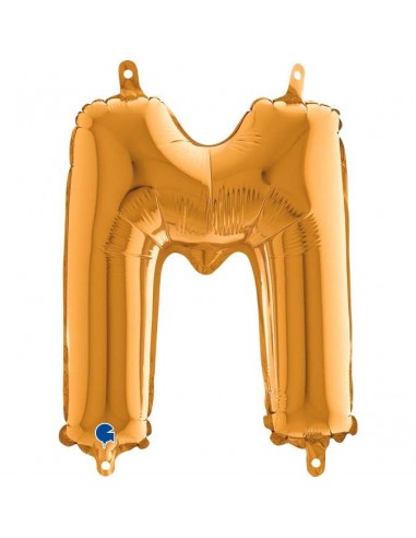 Globo 14" mylar Letra "M" Gold