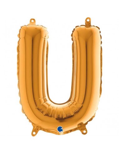 Globo 14" mylar Letra "U" Gold