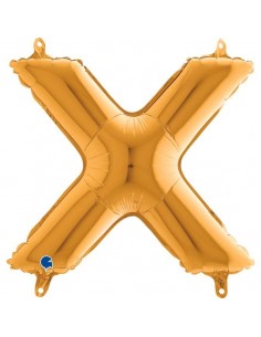 Globo 14" mylar Letra "X" Gold GRABO