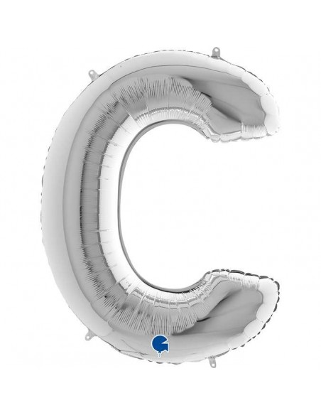 Globo 40" mylar Letra "C" grande Plata GRABO
