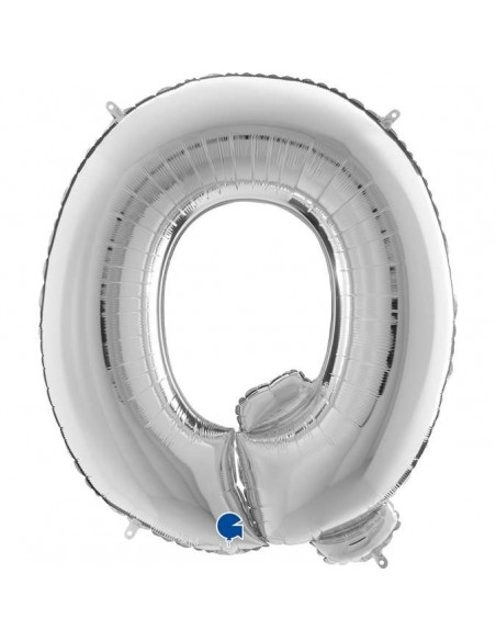 Globo 40" mylar Letra "Q" grande Plata GRABO