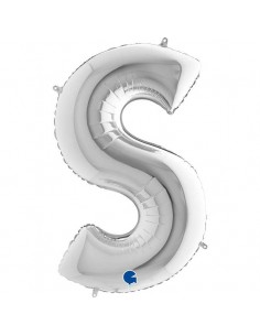 Globo 40" mylar Letra "S" grande Plata