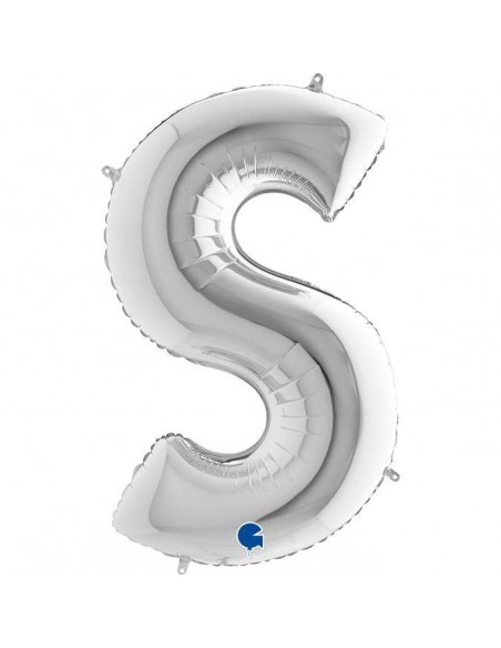 Globo 40" mylar Letra "S" grande Plata GRABO