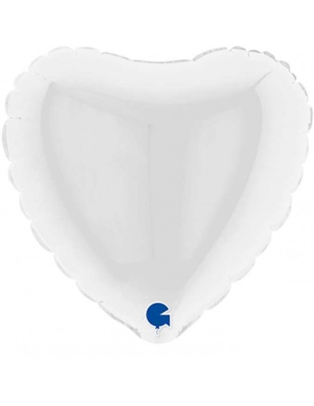 Globo 4" mylar Corazón Blanco "Heart White" GRABO