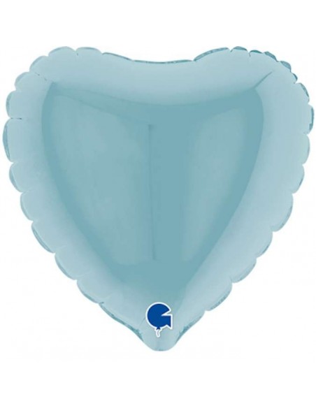 Globo 4" mylar Corazón Celeste "Light Blue" GRABO