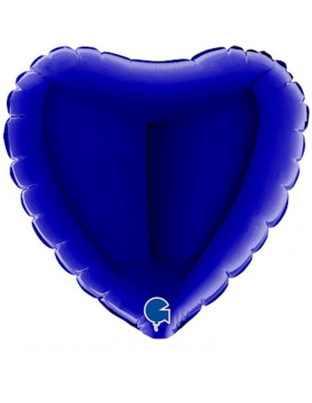 Globo 4" 10CM mylar CORAZON Azul Navy "Blue Navy" GRABO