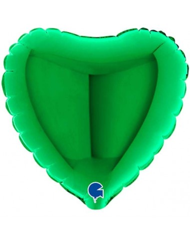 Globo 4" mylar Corazón Verde "Green"