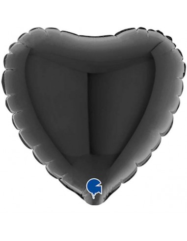 Globo 4" mylar Corazón Negro "Black"