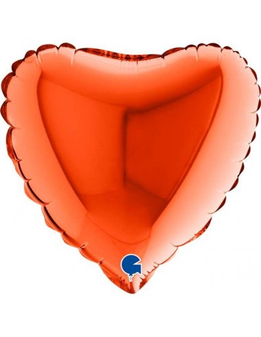 Globo 9" / 25cm  mylar Corazon Naranja "Orange"