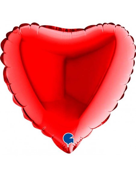 Globo 9" / 25cm mylar Corazón Rojo "Red" GRABO