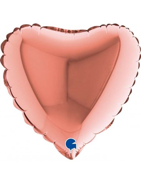 Globo 9" / 25cm mylar Corazon Rose Gold GRABO
