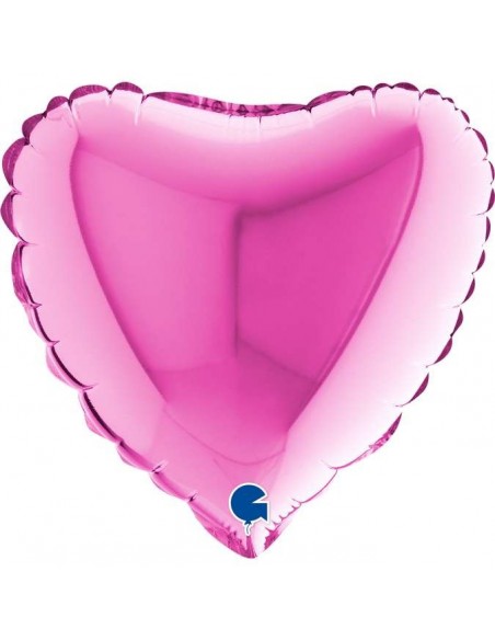 Globo 9" / 25cm mylar Corazón Fucsia "Hot Pink" GRABO