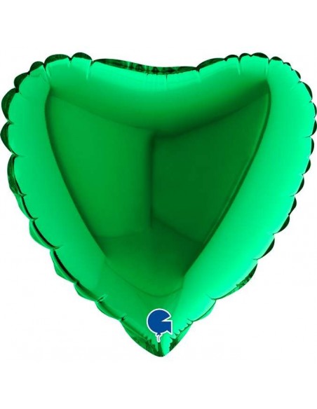 Globo 9" / 25cm mylar Corazón Verde "Green" GRABO