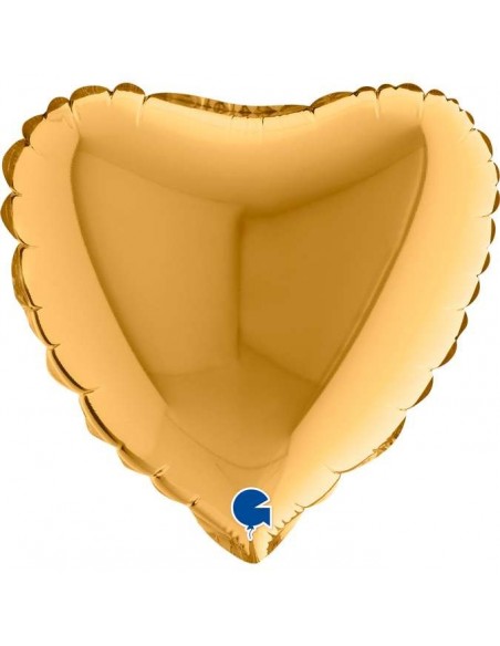 Globo 9" /25cm mylar Corazón Oro "Gold" GRABO