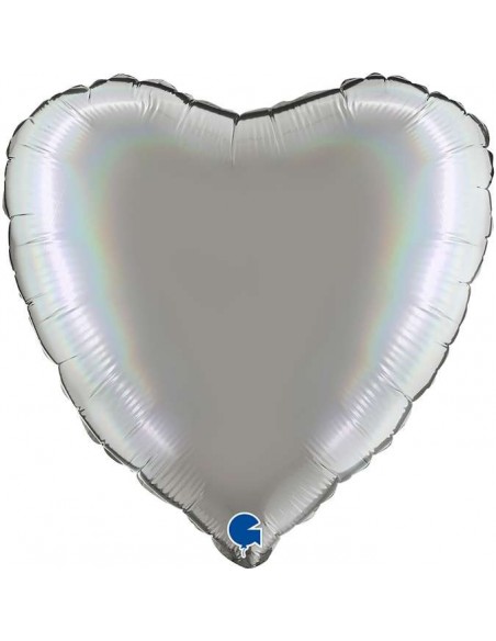 Globo 18" Corazón Rainbow Olografico Platino 1 UNIDAD GRABO