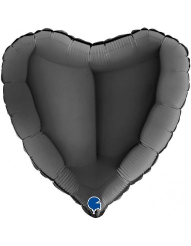 Globo 18" mylar Corazón Negro "Black"