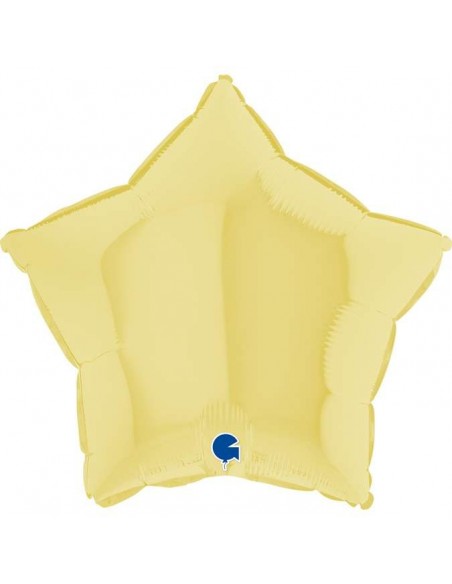 Globo 18" mylar Estrella Matte Amarillo "Matte Yellow" GRABO