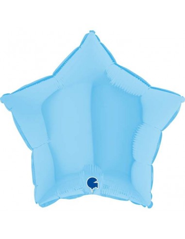 Globo 18" mylar Estrella Matte Celeste "Matte Blue"