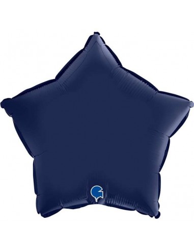 Globo 18" mylar Estrella Azul Navy Satinato "Satin Blue Navy"