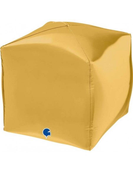 Globo 15" mylar Cubo 4D Oro "Square Gold" GRABO