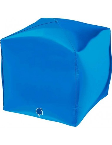 Globo 15" mylar Cubo 4D Azul "Square Blue"