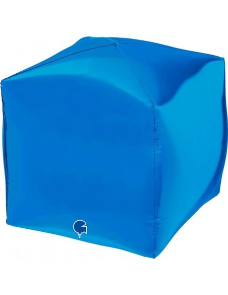 Globo 15" mylar Cubo 4D Azul "Square Blue" GRABO