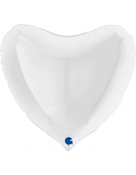 Globo 36" mylar Corazón Blanco "Heart White" GRABO