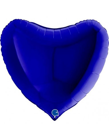 Globo 36" mylar Corazón Azul "Heart Blue Navy"