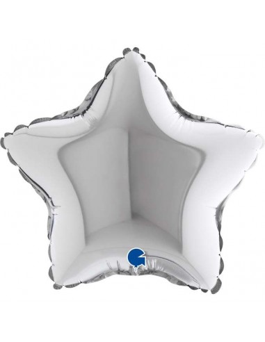 Globo 4" mylar Estrella Plata "Silver"