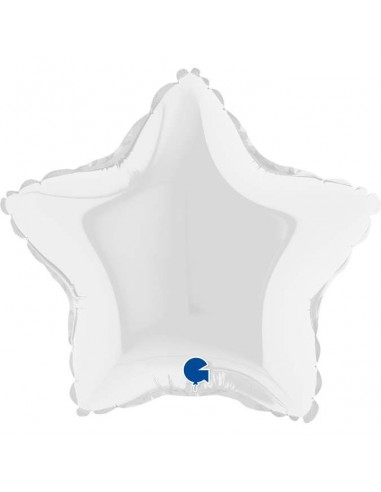 Globo 9" / 25cm  mylar Estrella Blanco "White"