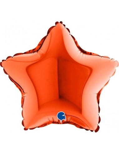 Globo 9" / 25cm  mylar Estrella Naranja "Orange"