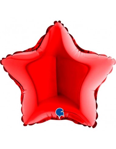 Globo 9" / 25cm  mylar Estrella Rojo "Red"