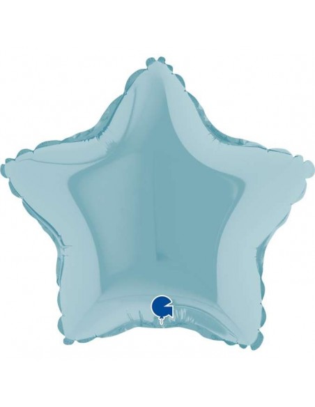 Globo 9" mylar Estrella Celeste "Light Blue" GRABO