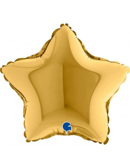 Globo 9" mylar Estrella Oro Claro "Gold" GRABO