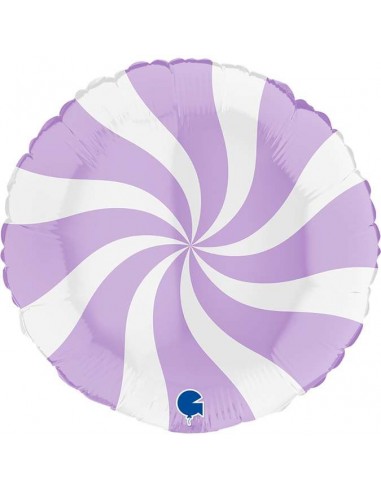 Globo 18" 46 cm mylar Lila e Blanco "Swirly"