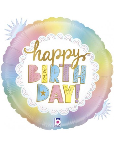 Globo 18" mylar Happy Birthday "Opal Birthday" GRABO
