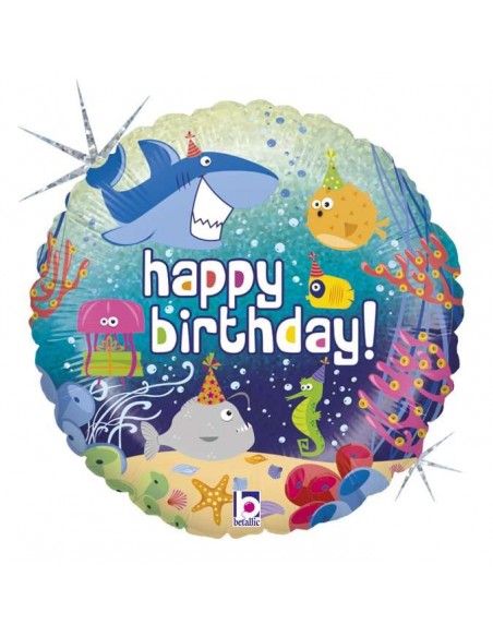 Globo 18" mylar H.B. Oceano "Birthday Ocean" GRABO