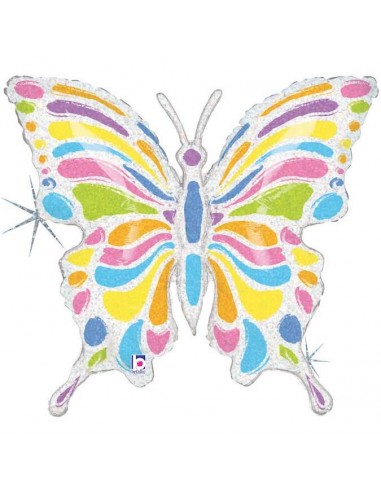 Globo 33" Super Shape mylar Mariposa "Pastel Butterfly"