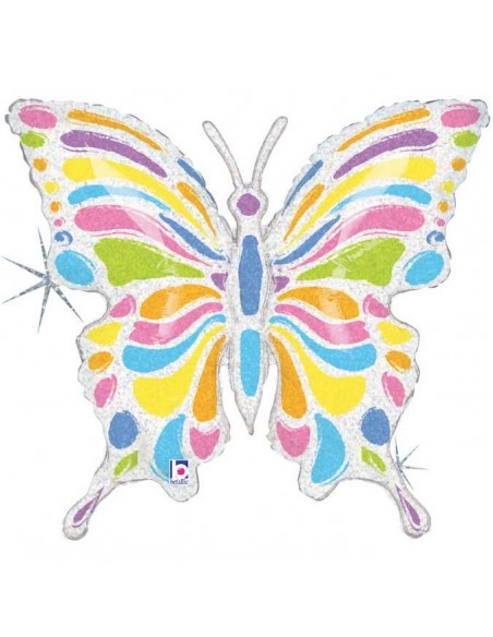 Globo 33" Super Shape mylar Mariposa "Pastel Butterfly" GRABO