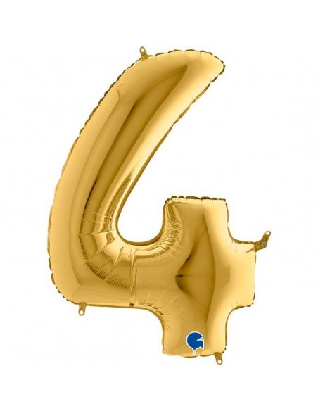 Globo 40" mylar Numero 4 Oro "Gold" GRABO
