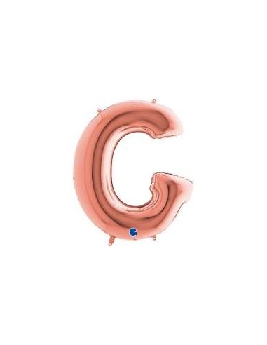 Globo Mylar letra "G" 40" 100cm Rose gold