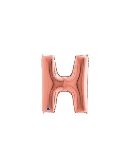 Globo Mylar letra "H" 40" - 100cm Rose gold GRABO