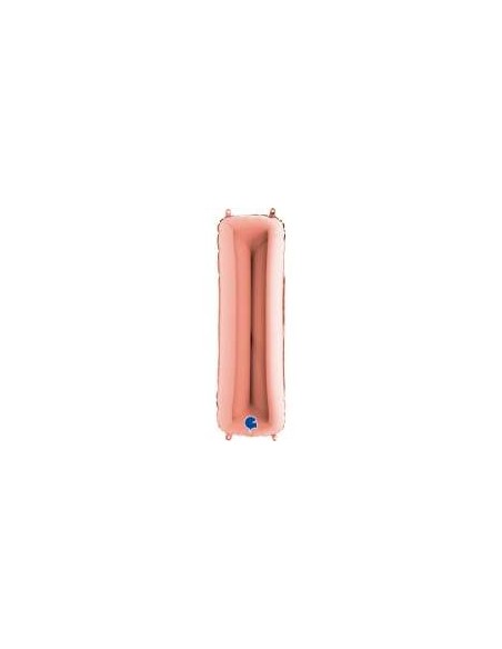 Globo Mylar letra "I" 40" - 100cm Rose gold GRABO